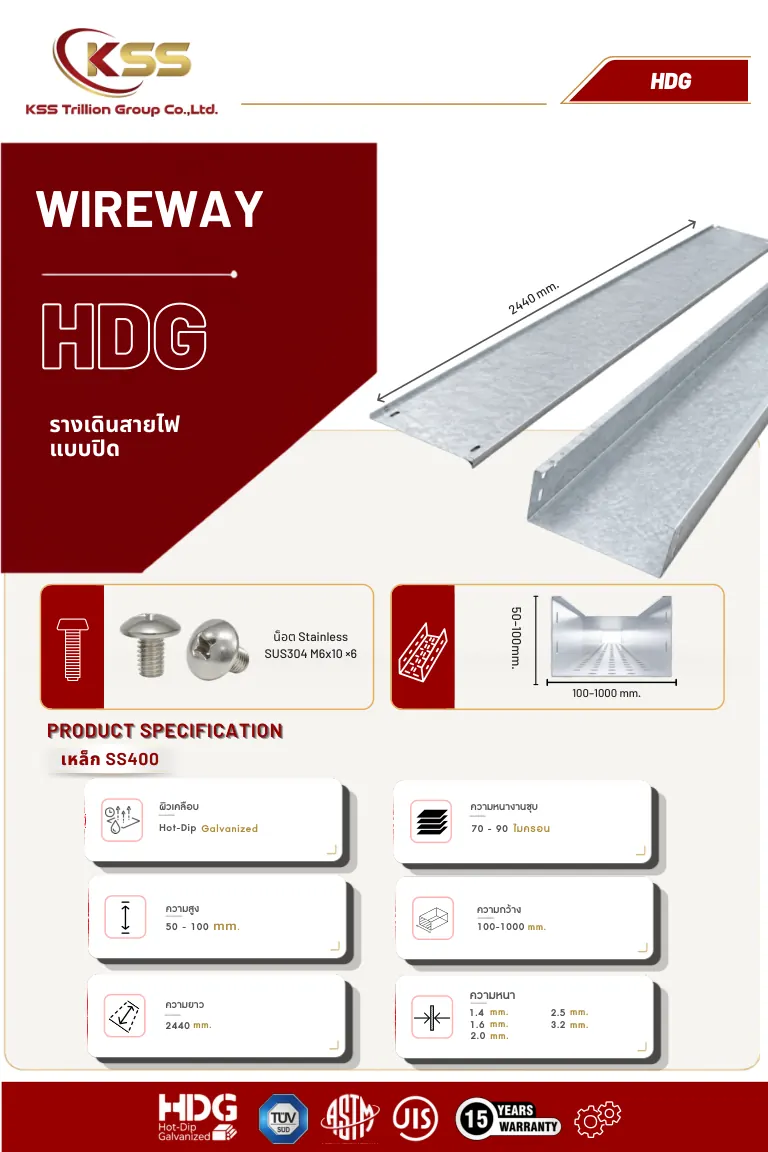 ภาพ Wireway HDG - รางวายเวย์ชุบกัลวาไนท์ - รางไวร์เวย์ 2