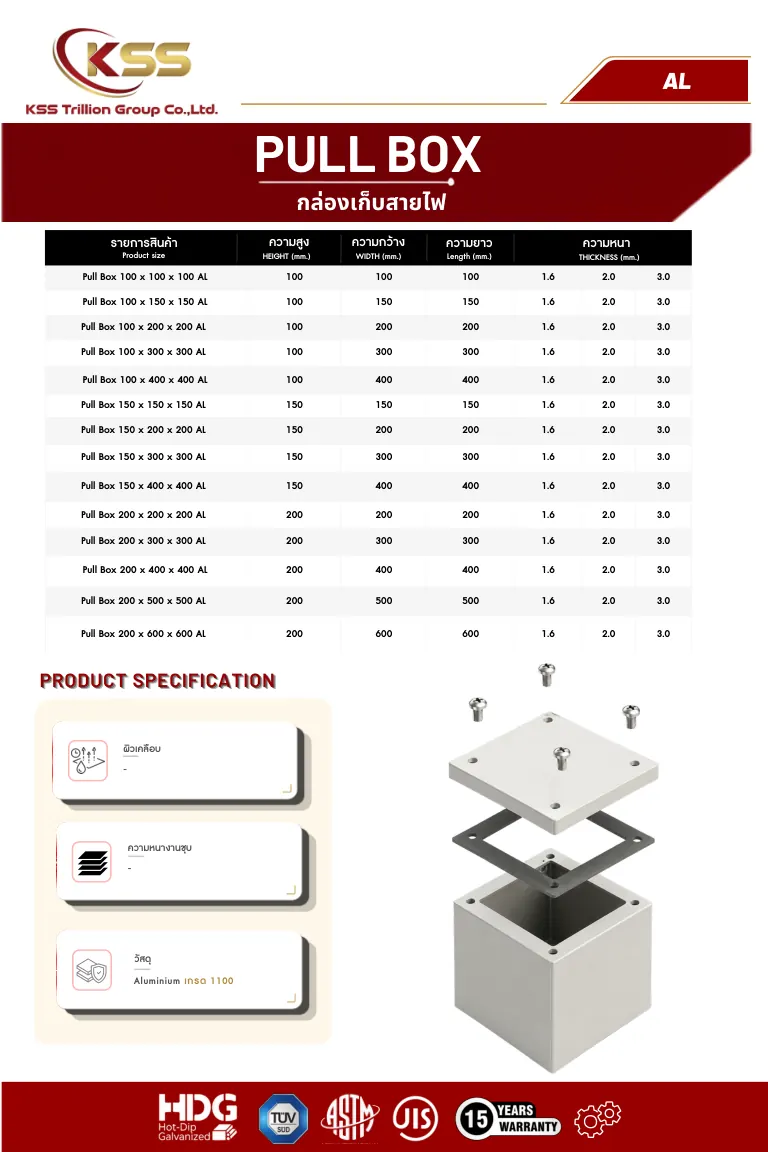 ภาพ Pull Box AL - กล่องพักสายไฟ ชุบกัลวาไนซ์ - กล่องพักสายไฟ 2