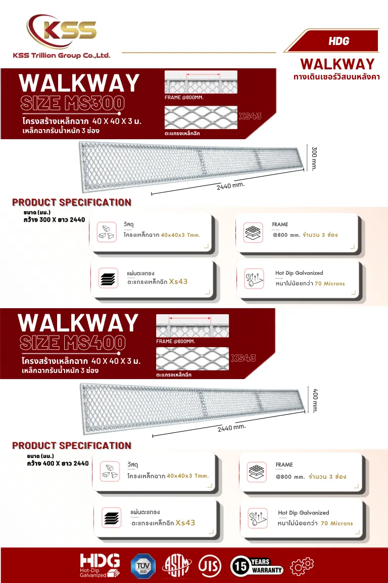 ภาพ Walkway MS300 - แผ่นทางเดินMS300 - ทางเดินเหล็กอุตสาหกรรม 2